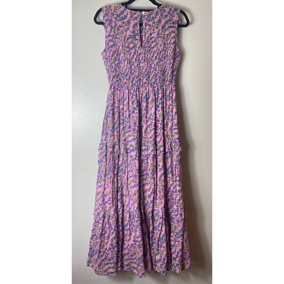 BANJANAN DRESS SMALL PURPLE MILKMAID WEST COUNTRY COASTAL COTTAGECORE - Picture 4 of 16